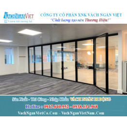 Vách Ngăn Kính Di Động Cho Văn Phòng Có Khung